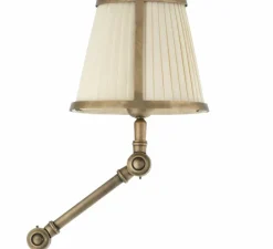 Applique*Eichholtz Applique murale, Brunswick, Abat-jour blanc, laiton antique, L17cm, H77cm - laiton antique noir ou blanc