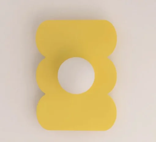Applique murale, Bubble S, peinture laquée jaune, L27cm, H37cm - Little Anana