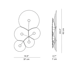 Applique murale, Bulbullia, blanc, dim, LED, 2700K, 1910lm, L37cm, H62cm - LUCEPLAN