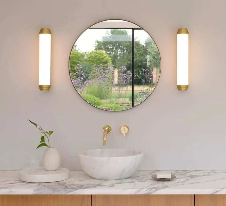 Applique murale, Burlington 400 Phase, or mat, IP44, LED, 2700K, 418 lm, L7,8cm, H40cm - Astro