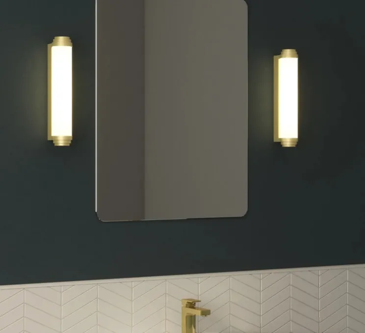 Applique murale, Burlington 400 Phase, or mat, IP44, LED, 2700K, 418 lm, L7,8cm, H40cm - Astro
