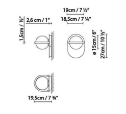 Applique*B.lux Applique murale, C ball W1, , Ø19cm, H27cm - Blux laiton