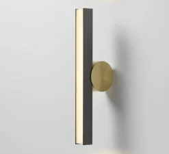 Applique murale, Calée V2, graphite satiné, laiton satiné, LED, 2700K, 960lm, L4.4cm, H45cm - CVL