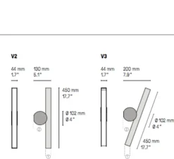 Applique murale, Calée V2, graphite satiné, laiton satiné, LED, 2700K, 960lm, L4.4cm, H45cm - CVL