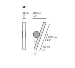 Applique*CVL Applique murale, Calée VF, laiton satiné/graphite satiné, IP44, LED, 3000K, 700lm, L20cm, H45cm - laiton satiné, graphite satiné