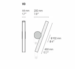Applique murale, Calée VF, nickel satiné/graphite satiné, LED, 2700K, 960lm, L4,4cm, P20cm - CVL
