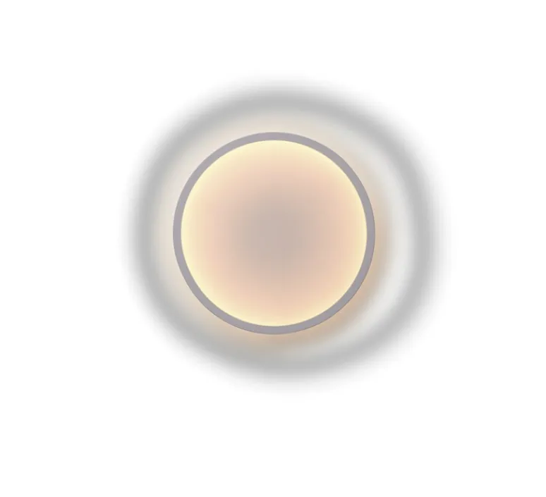 Applique*Muuto Applique murale, Calm, , LED, dim, 2200K, 710 lm, Ø50cm, H7,25cm - blanc et gris