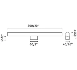 Applique*Faro Applique murale, Calma, , LED, IP44, 2700K, 608lm, L50cm, P8cm - terracotta, verre opalin