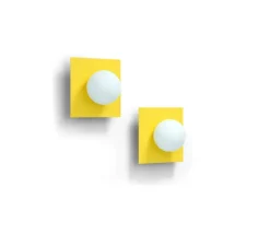 Applique murale, Candy Little square S, Jaune Soleil, L28cm, H28cm - Swedish Ninja