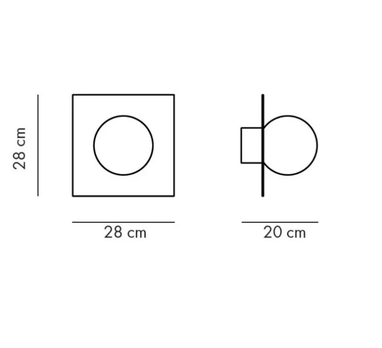 Applique murale, Candy Little square S, Jaune Soleil, L28cm, H28cm - Swedish Ninja