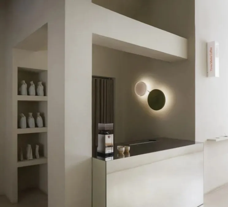 Applique murale, Caramel 28/38, vert et blanc, LED, dim, 2700K, 1528 lm, Ø38cm, H41,6cm - Marset