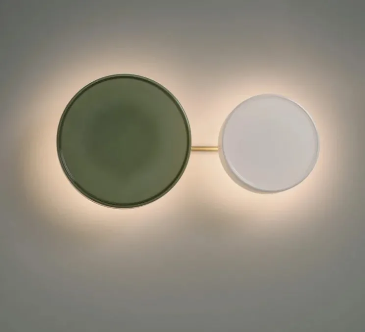 Applique murale, Caramel 28/38, vert et blanc, LED, dim, 2700K, 1528 lm, Ø38cm, H41,6cm - Marset