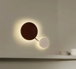 Applique*Marset Applique murale, Caramel 22/38, , LED, dim, 2700K, 1146-1528 lm, Ø38cm, H41,6cm - opale et terracotta