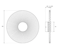 Applique murale, Carmen, gris ardoise , DIM, LED, 2700K, 1470 lm, L50cm, H50cm - Hartô