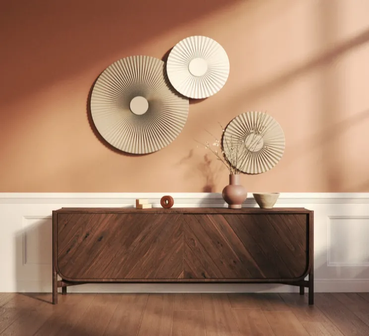 Applique murale, Carmen M 90cm, sable doré, LED, 2700K, 746 lm, Ø90cm, H90cm - Hartô