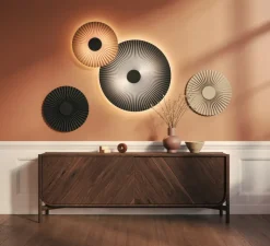 Applique*Hartô Applique murale, Carmen M 90cm, , LED, 2700K, 746 lm, Ø90cm, H90cm - gris ardoise