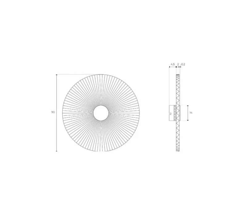 Applique*Hartô Applique murale, Carmen M 90cm, , LED, 2700K, 746 lm, Ø90cm, H90cm - gris ardoise