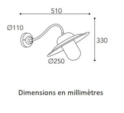 Applique*Moretti Luce Applique murale, Casale 1365, , IP44, L41cm, H33cm - Cuivre laiton vieilli