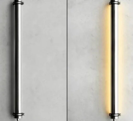 Applique murale, Cathy, argent, IP69, LED, IP69, 2700K, 2600lm, Ø7,5cm, H115cm - Zangra