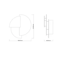 Applique murale, Celest S, laiton, brossé et ciré, LED, 2700k, 210 lm, L19cm, H21cm - Ombre Portée