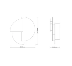 Applique*Ombre portée Applique murale, Celest XL Gold, , LED, 2700k, 210 lm, L28cm, H31cm - laiton, brossé, martelé et ciré