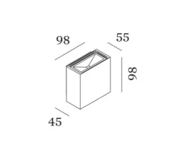 Applique*Wever&Ducré Applique murale, Central 2.0, , LED, dim, 2700K, 630 lm, L9,8cm, H9,8cm - blanc