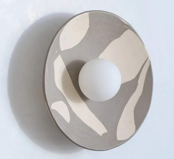 Applique murale, Ceramica Primitiva 26, ocre, Ø26cm, H26cm - Contain