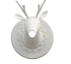 Applique murale, cerf, MARNIN, blanc, Ø36cm - KARMAN