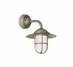 Applique*Moretti Luce Applique murale, Chalet 134, , IP44, Ø21,5cm, H26cm - Cuivre laiton vieilli