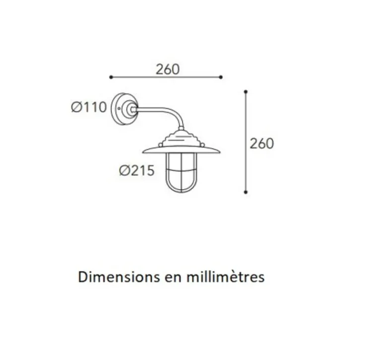 Applique*Moretti Luce Applique murale, Chalet 134, , IP44, Ø21,5cm, H26cm - Cuivre laiton vieilli