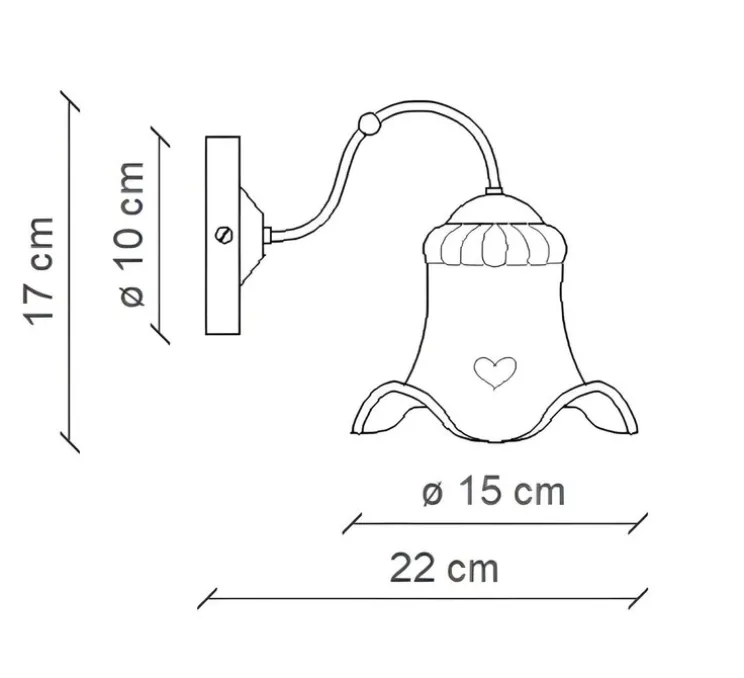 Applique murale, Chieti C172, bronze, L15cm, H17cm - Ferroluce