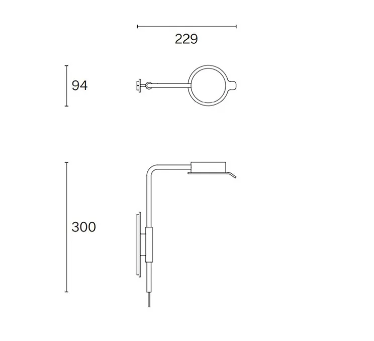 Applique murale, Chipperfield W, laiton, LED, 2700K, 690lm, L9,4cm, H30cm - Wastberg