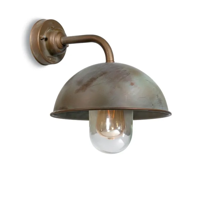 Applique murale, Circle 3239, laiton vieilli, IP44, Ø25cm, H31cm - Moretti Luce