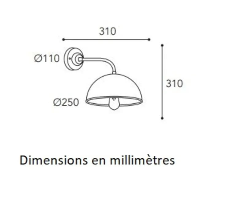 Applique murale, Circle 3239, laiton vieilli, IP44, Ø25cm, H31cm - Moretti Luce