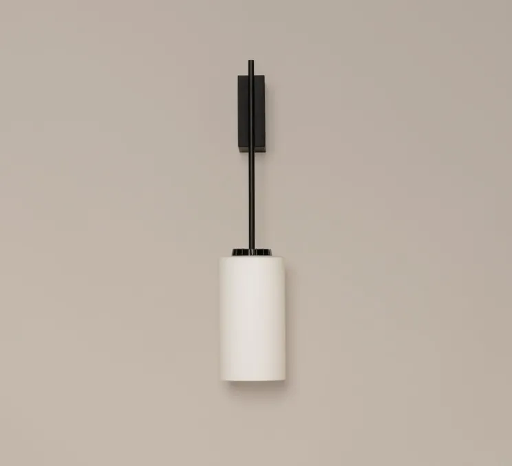 Applique murale, Cirio, verre opale blanc, LED, dim, 2700K, 486 lm, L11cm, H54cm - Santa & Cole
