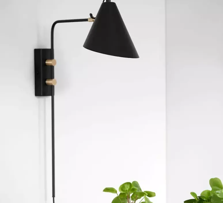 Applique*House Doctor Applique murale, Club, , H54cm, L22cm - noir et laiton