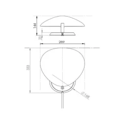 Applique murale, Cobra, avec câble, noir, L28,9cm, H33,3cm - Gubi