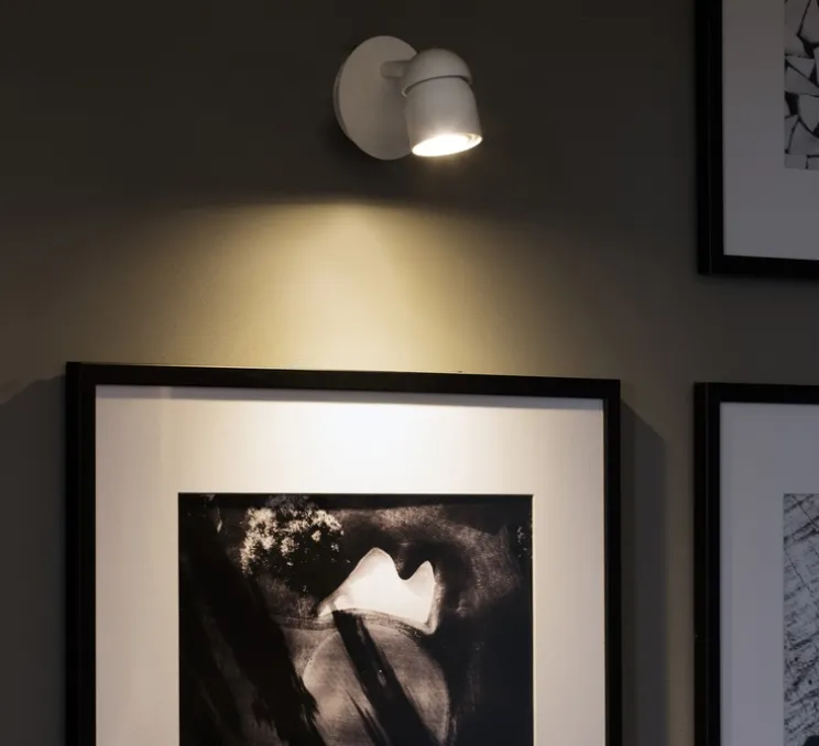 Applique murale, Coco, blanc mat, Ø10cm, H10cm - Faro