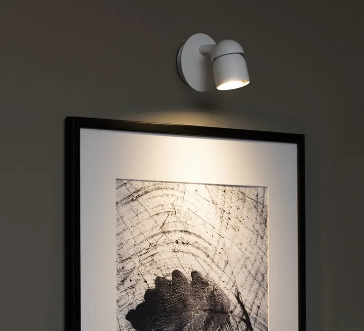 Applique murale, Coco, blanc mat, Ø10cm, H10cm - Faro