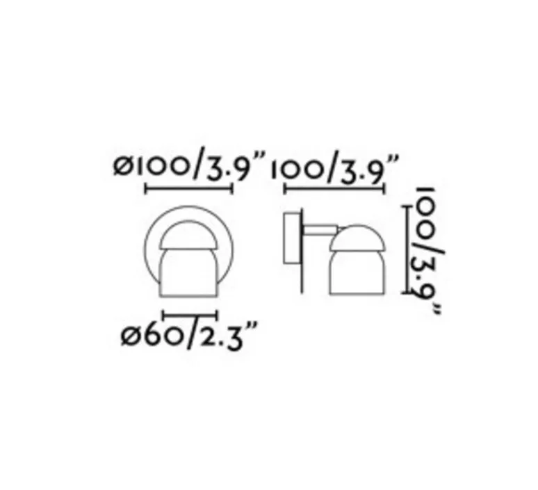 Applique*Faro Applique murale, Coco, , Ø10cm, H10cm - noir, terracotta