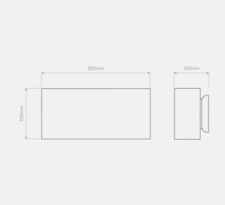 Applique*Astro Applique murale, Comino 320, , L32cm, H15cm - plâtre, brut à peindre