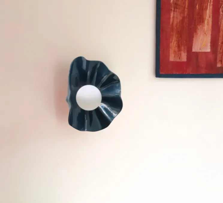 Applique murale, Concha, bleu nuit, L28cm, H20cm - Carré Coco