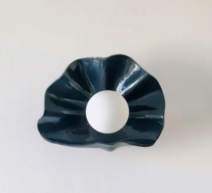 Applique murale, Concha, bleu nuit, L28cm, H20cm - Carré Coco