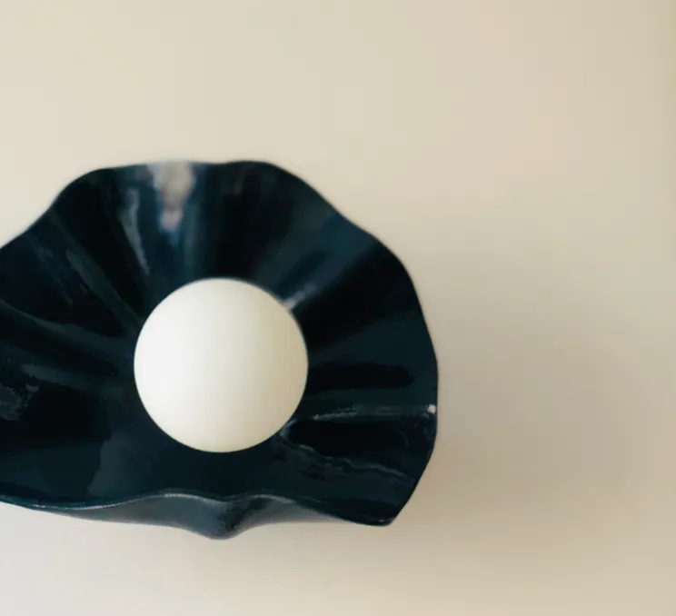 Applique murale, Concha, bleu nuit, L28cm, H20cm - Carré Coco