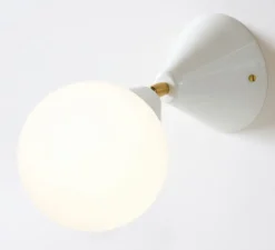 Plafonnier & Spot|Applique*Atelier Areti Applique murale, Cone and Sphere , blanc, , Ø13,5cm, P23,9cm - laiton