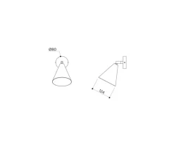 Applique*Contain Applique murale, Cone, , Ø12cm, H22cm - laiton noir