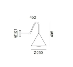 Applique*Il Fanale Applique murale, Cone 286.17.OOB, , IP55, L25cm, H40,5cm - laiton