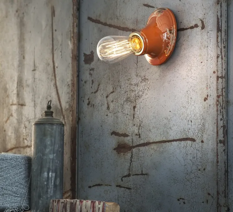 Applique murale, Country C115, orange vintage, L11cm, H14cm - Ferroluce