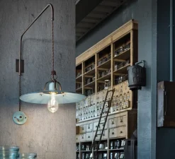 Applique murale, Country C1447, bleu vintage, L40cm, H40cm - Ferroluce