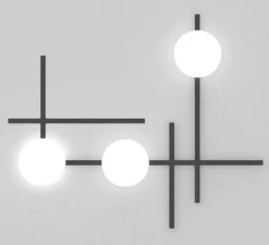 Applique*B.lux Applique murale, Crosshatch C/W L, , LED, dim, 2700K, 1800 lm, L108,6cm, H110,9cm - noir